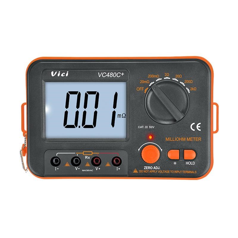 毫欧表VC480C+等电位直流低电阻测试仪数字微Z欧计欧姆表