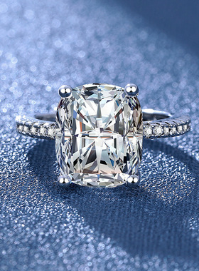 wish热卖新款闪钻方形公主戒指女欧美时尚订婚求婚钻戒指环手