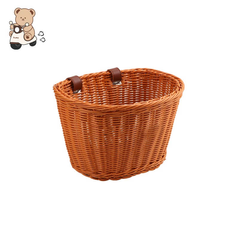 电动车后置车筐车篮复古电瓶车自行车前置挂物兜收纳后尾挂篮菜篮