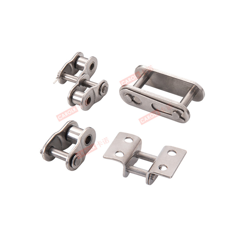 304不锈钢链条弯板全接头半扣3分06B4分08B5分10A6分12A1寸16A20A