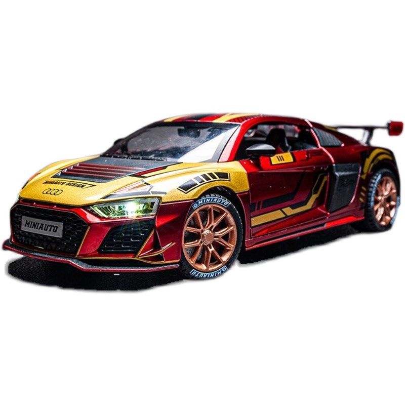 4迪侠8钢铁R跑车汽车仪表台摆件中控台合金车模型仿真1比2奥大号