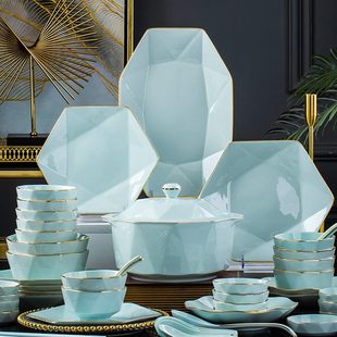 北欧餐具套装 筷 乔迁家用感家用陶瓷碗碗高级2024新款 碗盘碗碟套装