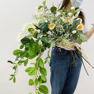 仿真花枝野茶花蔷薇山茶假花装饰道具工程装修婚庆手札家居装饰