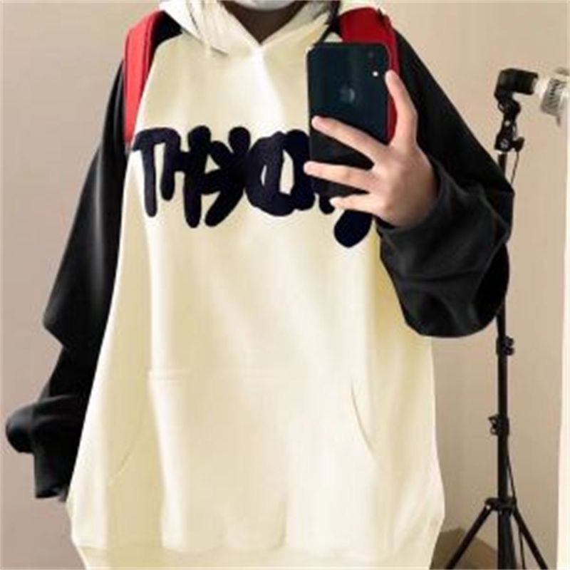 RPIN美式小众复古连帽卫衣女秋季薄款新款宽松百搭休闲长袖上衣潮