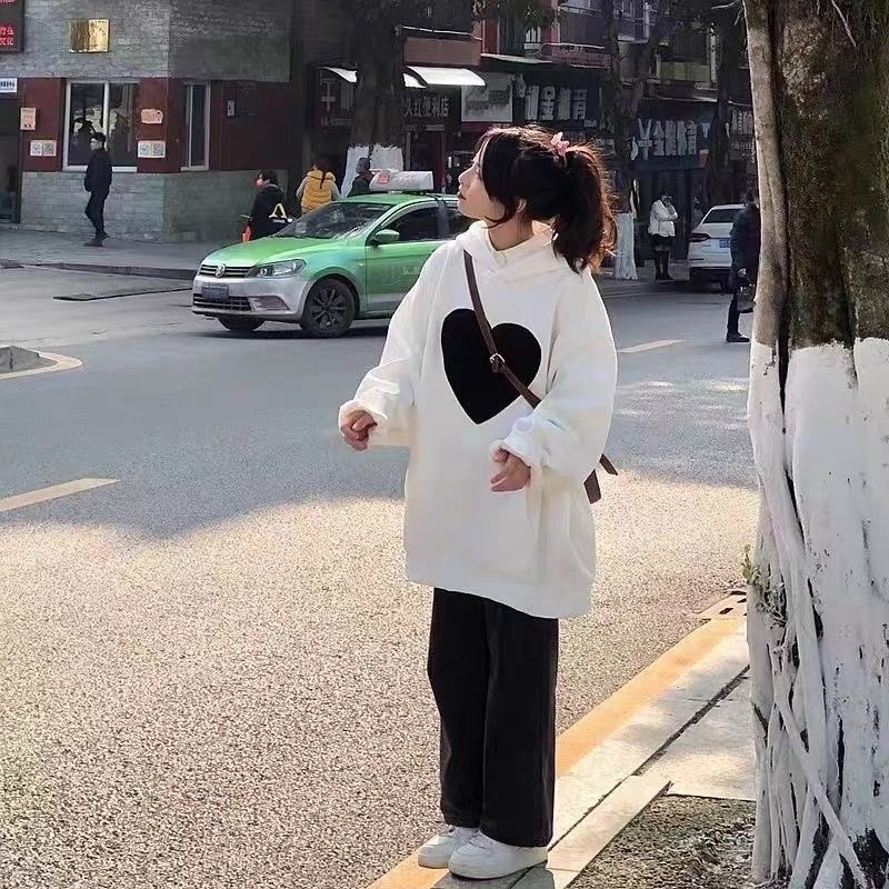 欧美潮牌oversize连帽卫衣女ins春秋薄款宽松慵懒风学生嘻哈外套