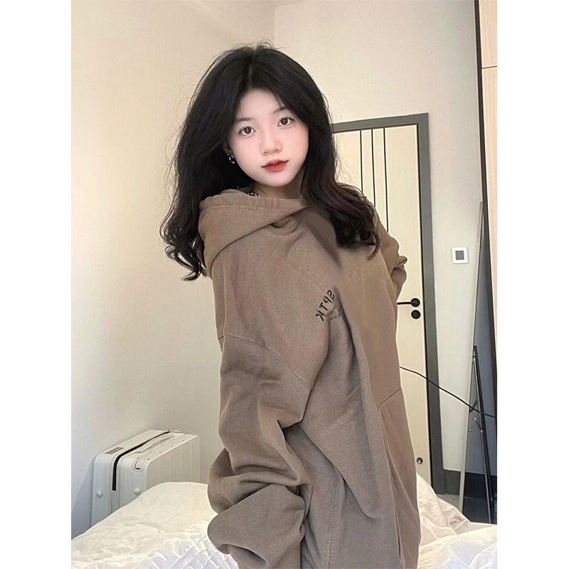 国潮连帽秋冬宽松高级感慵懒风ins风潮流卫衣百搭设计感长袖上衣