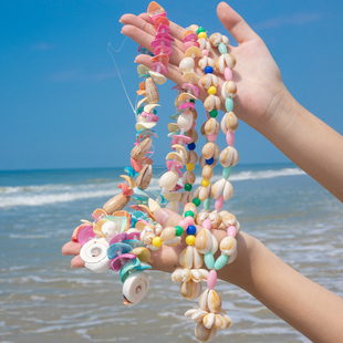 天然海螺贝壳手链项链手串儿童小学初高中女生手链海边拍照道具