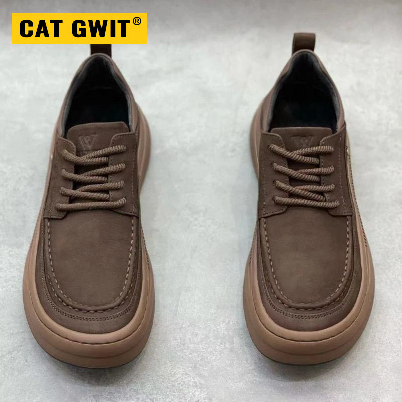 CAT GWIT2026年春季新款商务休闲一脚蹬舒适圆头时尚磨砂皮软底皮