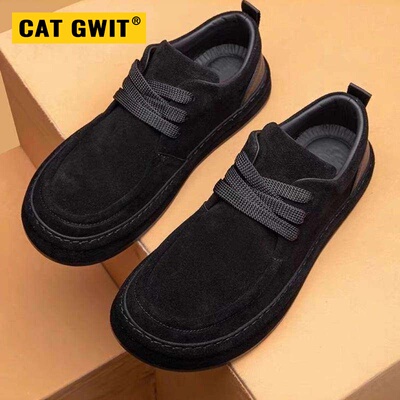 CAT GWIT男鞋2026新款春季潮流百搭工作黑色一脚蹬板鞋男士休闲运