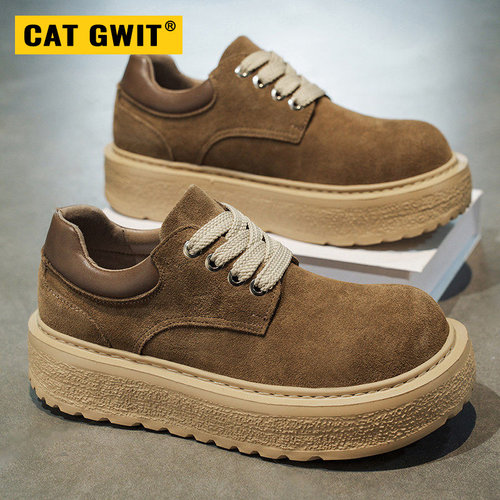 CAT GWIT男鞋春季2026新款潮流休闲百搭运动厚底增高工装复古翻毛