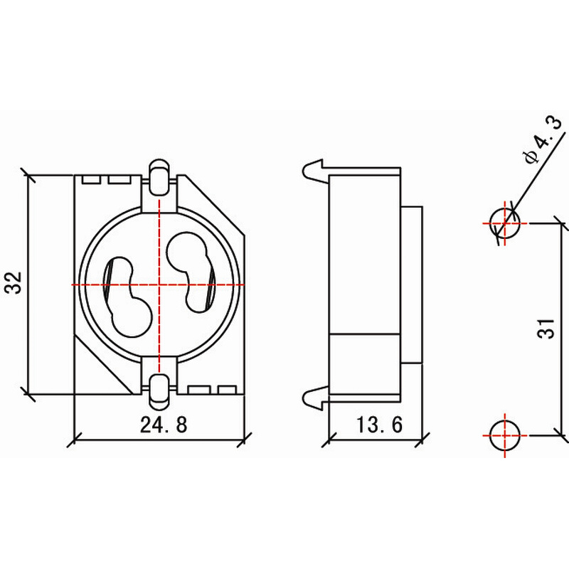 。YG220阳光启辉器座起辉器座启动器座起动器座 T8灯具灯饰配