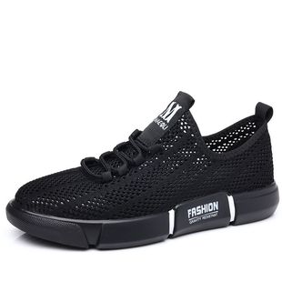 夏季镂空男鞋2023新款男士运动鞋透气洞洞鞋一脚蹬休闲鞋网面凉鞋