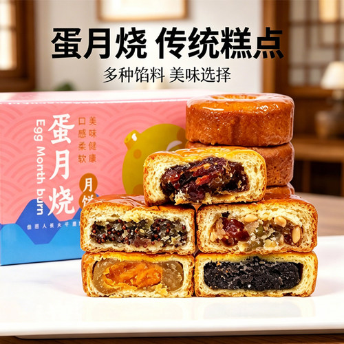 酥上煌老式传统蛋月烧整箱糕点