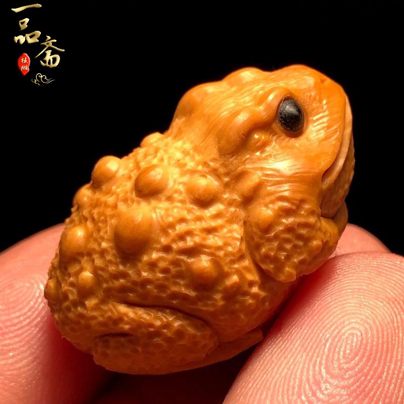 极速橄榄核d单籽金蟾核雕挂件背云雕刻蟾蜍青蛙吊坠手串脖挂文玩