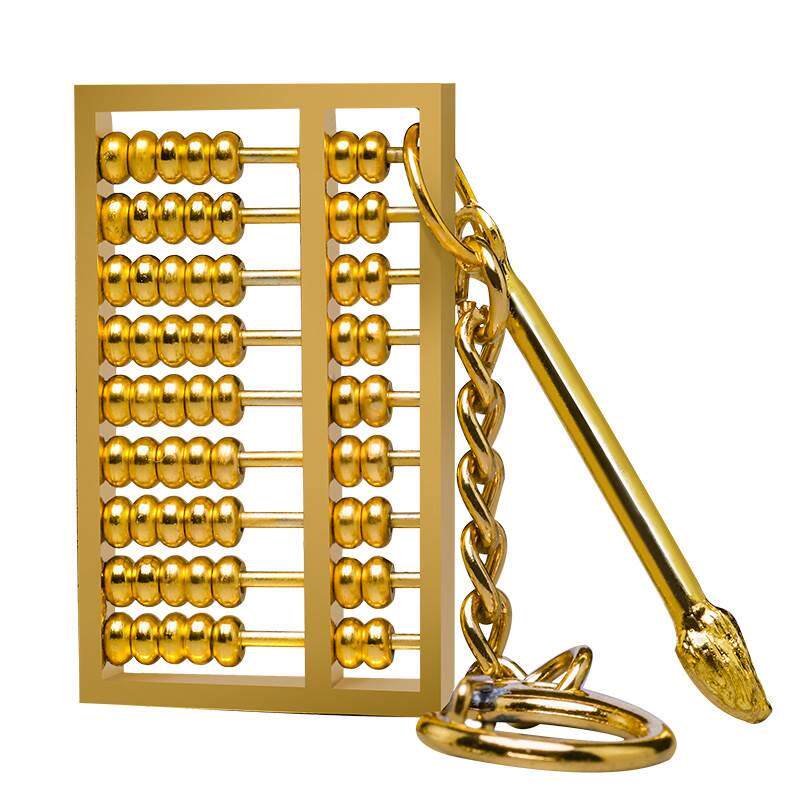 极速l算盘纯f铜摆件迷你小算吊坠实办心挂件小号铜客厅盘公室装钥