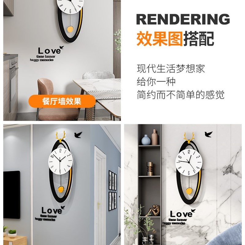 极速网红钟表挂钟客厅现代简约tB大气轻奢家用时尚创意美式挂墙装