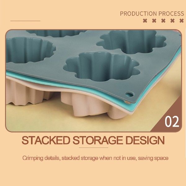 速发6 in a Row Mooncake Mould Reusable Silicone Cakes Mould
