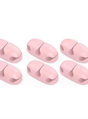 极速6Pcs 3Hole USB Cable Organizer Wire Winder SiUlicone Tie