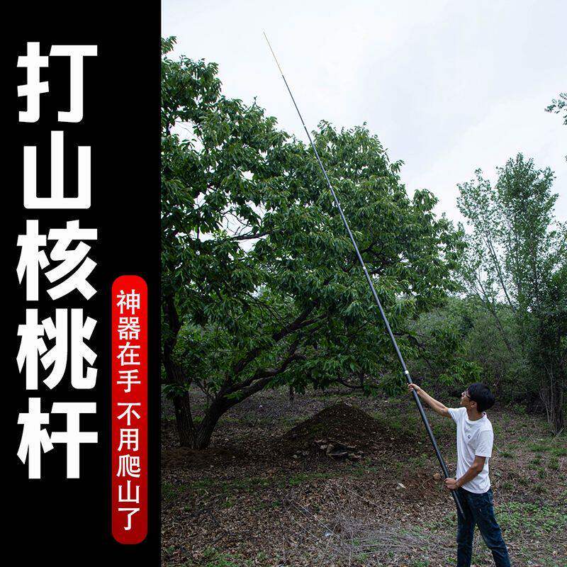 打山核桃专用伸缩杆子体杆碳素加厚硬质保年板栗加固多用