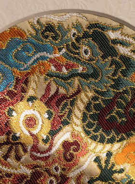 南京云锦研究所南京云锦博物馆双龙献珠桌面装饰摆件礼盒龙年绝版