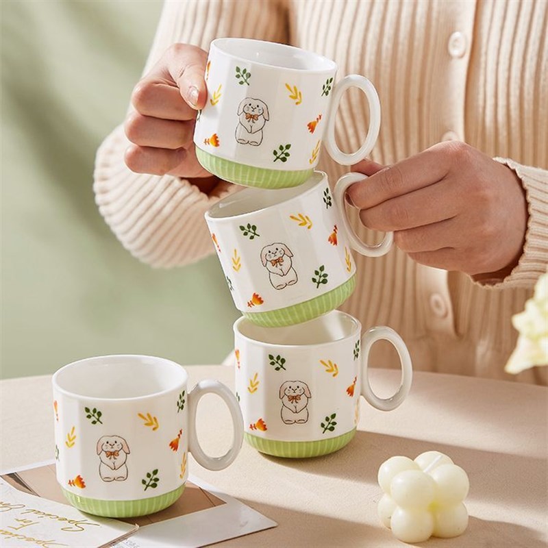 中式茶具套装家用田园兔水具骨y瓷茶壶茶杯礼盒装送礼自用泡茶茶