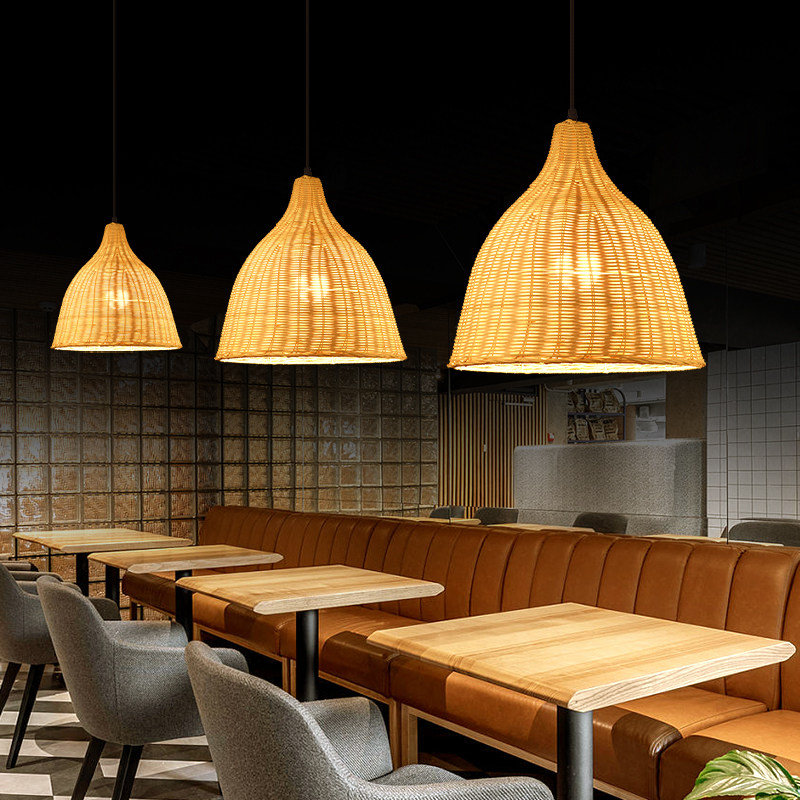 新中式吊灯东南亚藤编创意竹艺餐厅店饭店民宿灯罩复古风装饰灯饰,家装灯饰光源,餐厅吊灯,淘宝优惠券,粉丝福利购,淘宝优惠卷