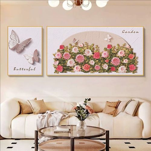 法式覆古2025新款装饰画客厅中古风组合挂画高级感沙发背景墙壁画