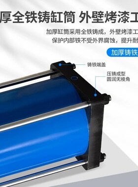 QGB重型气缸125X160X200X250气动汽缸QGA/JB大缸径肇庆型铁气缸