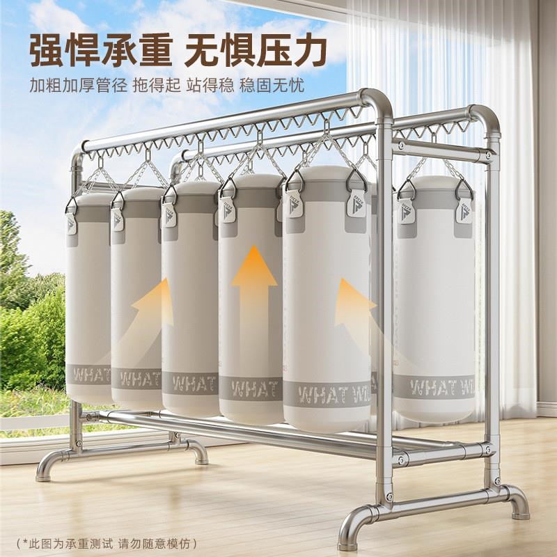 晾衣架落地加粗加厚家用阳台挂衣户外室外防风Q双杆水管晒被子双