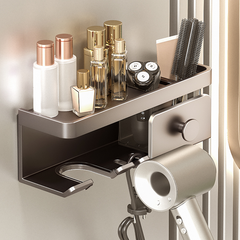 吹风机置物架卫生间免打孔收纳电吹风挂架吹风筒支架浴室壁挂架子