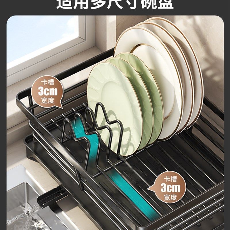 厨房置物架碗盘收纳架碗碟沥水架家用多功能放碗架碗筷收纳盒碗柜