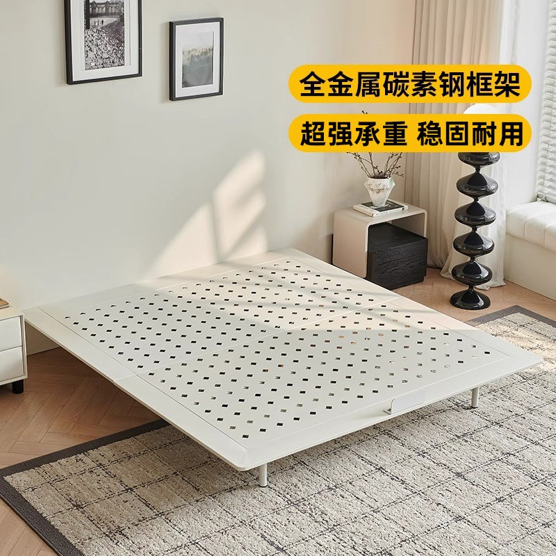 悬浮床铁艺床静音无床头小户型卧室2025J新款奶油风双人碳素钢床