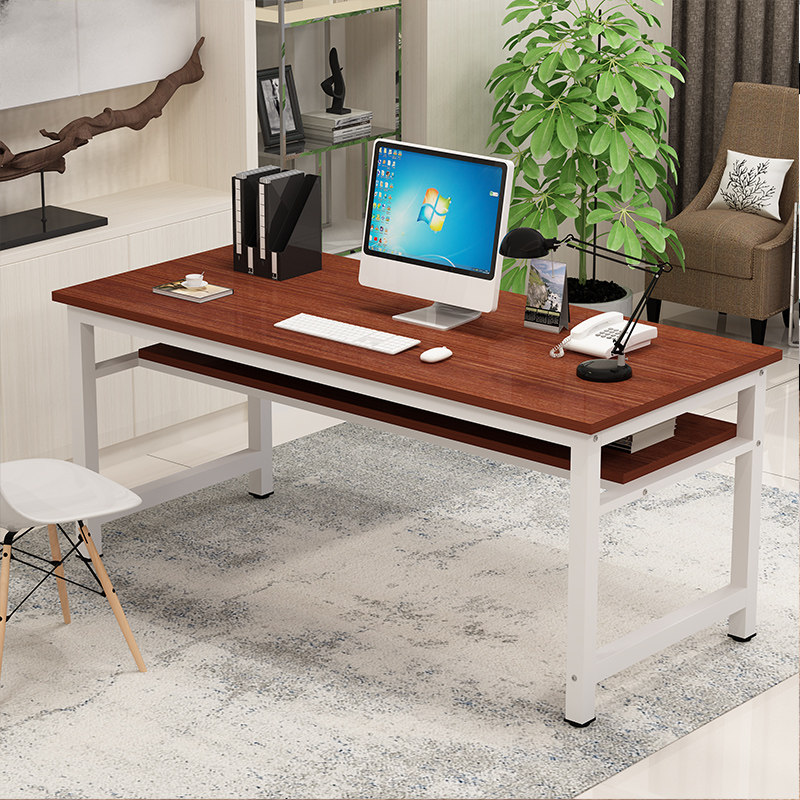 电脑台式桌简约长条桌子定制尺寸简易家用双层电脑桌学生极简书桌