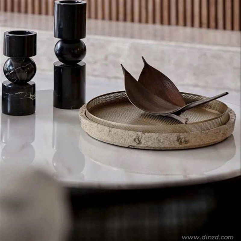 侘寂风现代样板房售楼处餐桌大理石金属果盘高档装饰摆件果盆装饰,家居饰品,果盘/果篓,淘宝优惠券,粉丝福利购,淘宝优惠卷