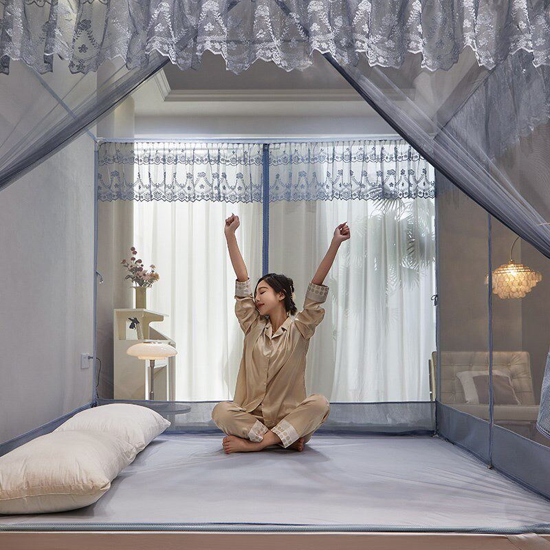 2024家用卧室A类蚊帐1.35x1.9m儿童防摔大床2米x2米床笠回底夏季