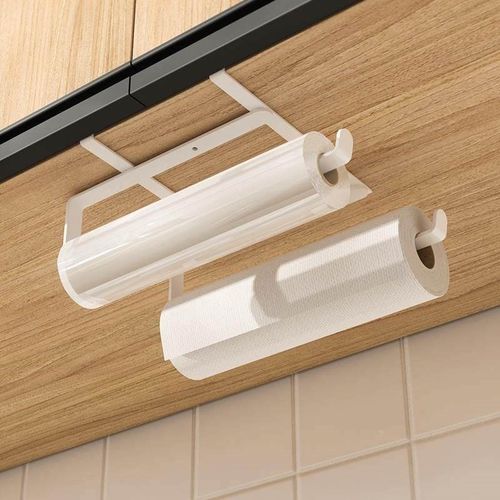 厨房纸巾架子放保鲜膜袋收纳挂架挂钩支架吊橱柜下悬挂卷纸置物架