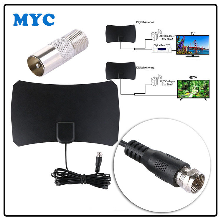 VHF UHF室内户外HDTV DTMB ATSC ISDB-T DVB-T地面波电视天线新款