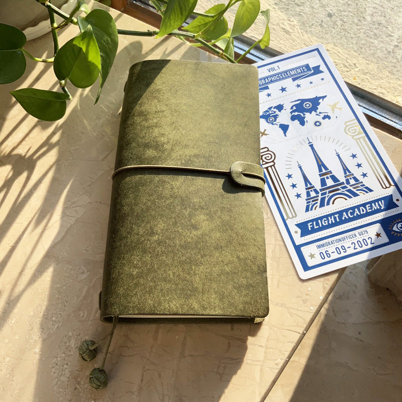 手工真皮笔记本意大利Pueblo磨砂旅行tn复古简约手账刻字手帐书衣