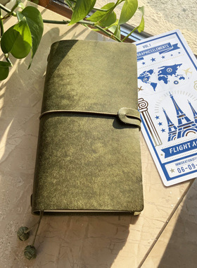 手工真皮笔记本意大利Pueblo磨砂旅行tn复古简约手账刻字手帐书衣