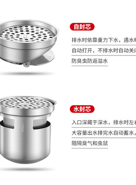 304不锈钢室外大尺寸20cm庭院子别墅地漏方形大排量7T5110管防臭