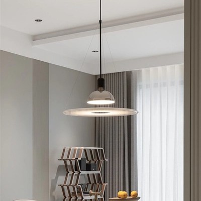 意大利frisbi餐厅吊灯设计师飞碟灯极简艺术圆形餐桌灯具