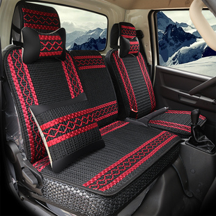 江铃顺达单排双排亚麻座套全顺凯运凯锐宝典皮卡货车四季通风坐垫