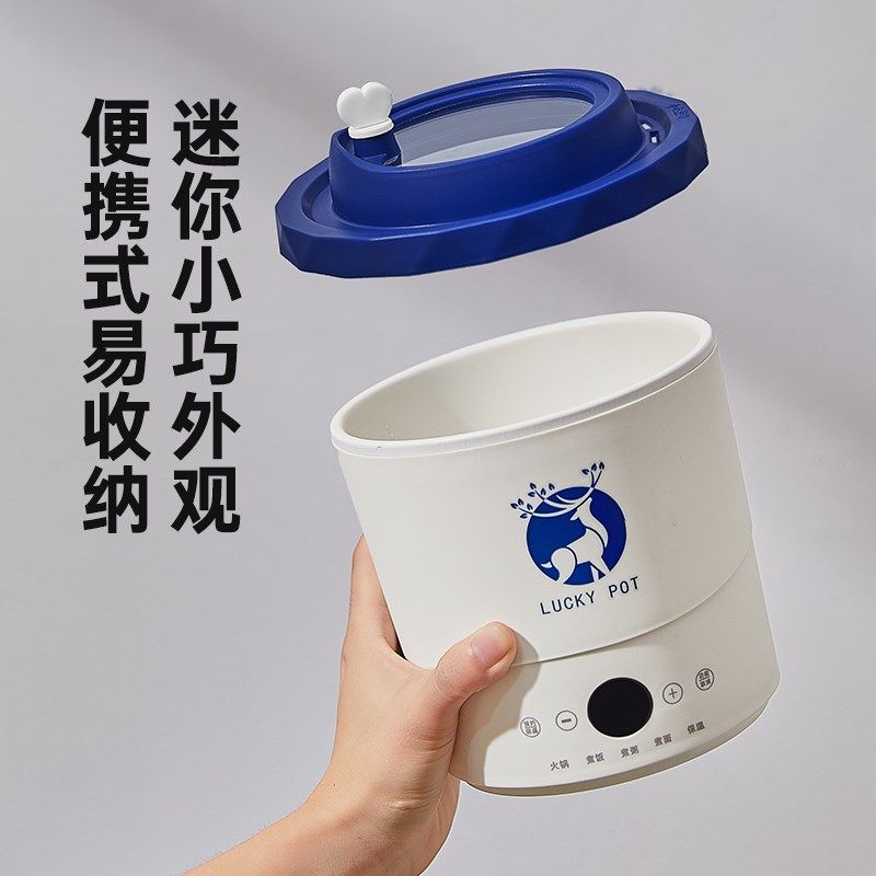 迷你小电锅多功能小锅学生宿舍电煮锅家用一人火锅小型泡面锅一体