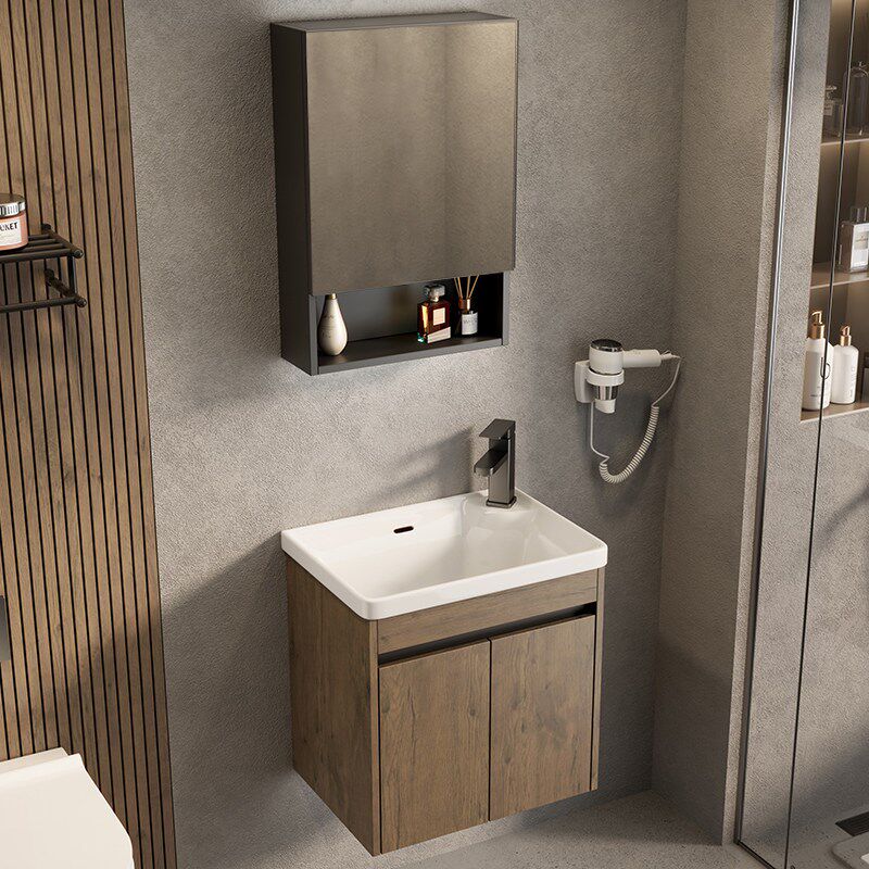 挂墙式洗脸盆柜组合陶瓷一体洗漱台池化妆室浴室小尺寸洗手盆简易