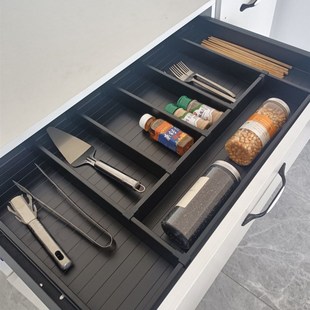 厨房厨柜拉篮超薄工具抽置物架洗碗机上方抽屉收纳筷子刀叉分格盒