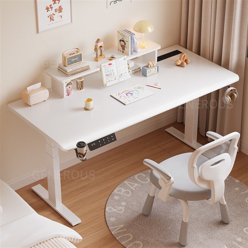 实木电动升降桌智能电脑桌家用电竞桌子办公学习书桌可升降工作台