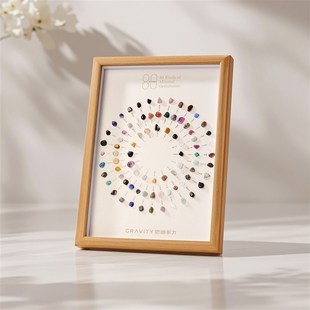 地心引力80种水晶矿石原料相框定制摆件儿童科普矿石木制展示框