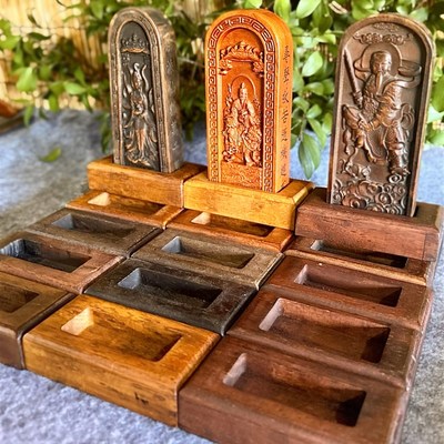 道家法器配件道士用品令牌底托法印令牌座子清漆桃木原木色底座