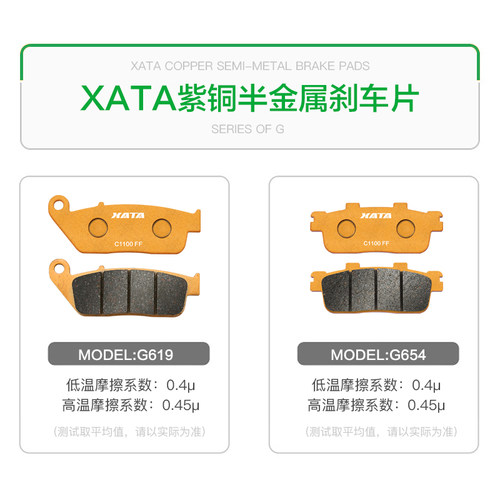 XATA半金属刹车片j 适用宗申赛科龙RT2 RT3S SR250T SR300T 碟刹