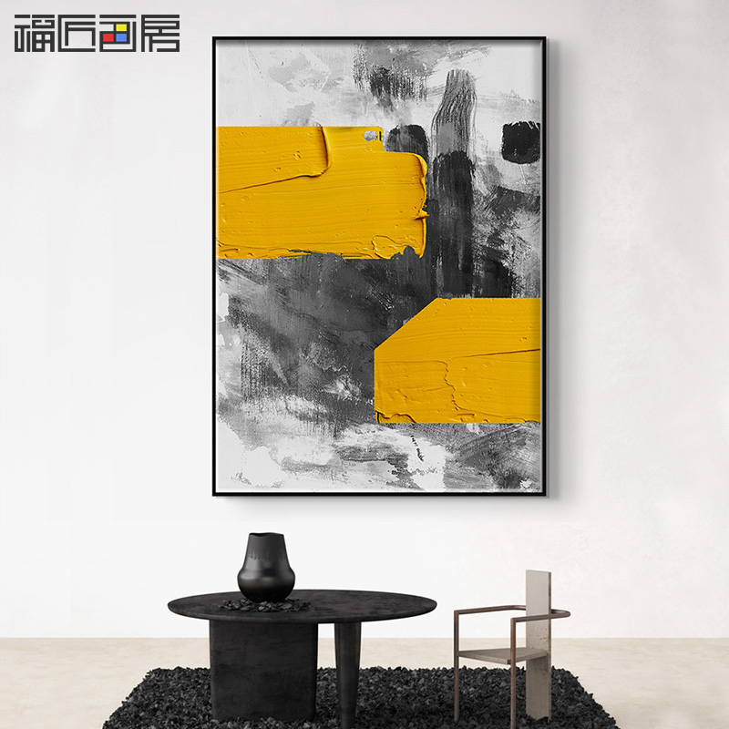 现代简约玄关装饰画抽p象创意个性轻奢大尺寸竖版壁画走廊尽头挂图片